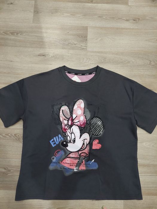 Нова футболка з принтом Мінні Маус,вишита паєтками.