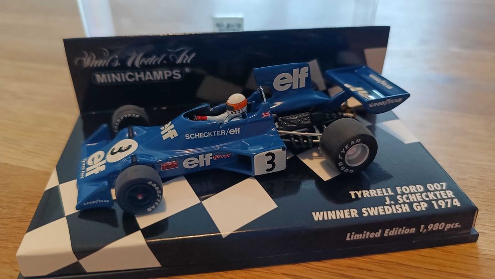 1/43 Minichamps Tyrrell Ford 007 J. Scheckter Winner Swedish GP 1974