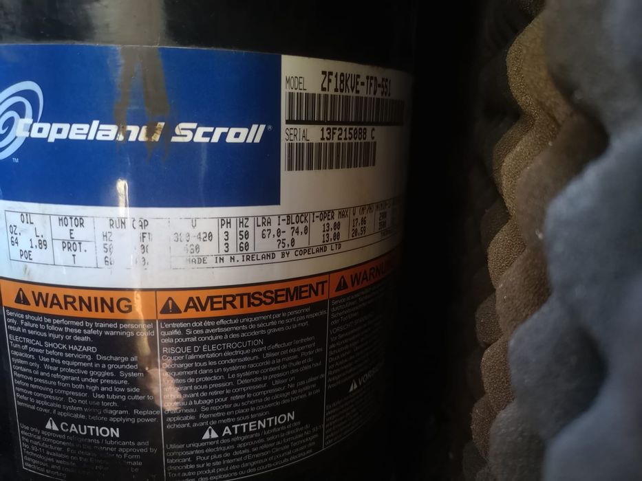 Agregat COPELAND ZF18KVE  Parownik Rivacold Komplet