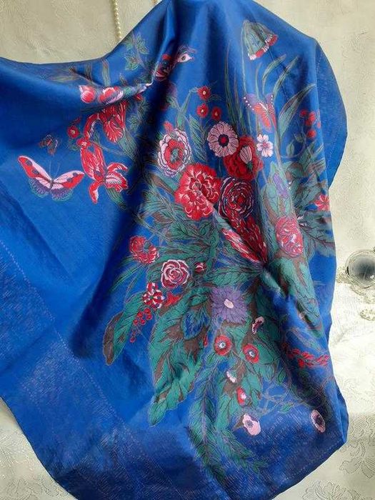 Райский сад! винтаж роуль роспись батиком головной убор цветы бафф