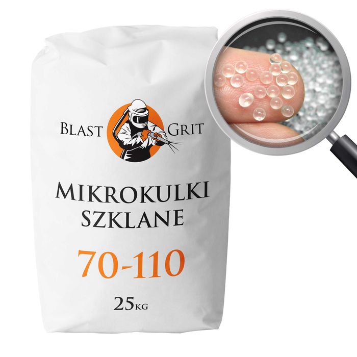 Mikrokulki szklane 70 - 110 µm 25kg, kulki, szkiełko do piaskarki