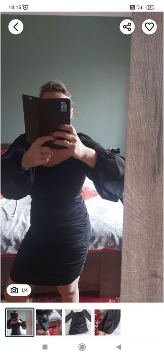 Piękna sukienka z marszczeniem l/xl