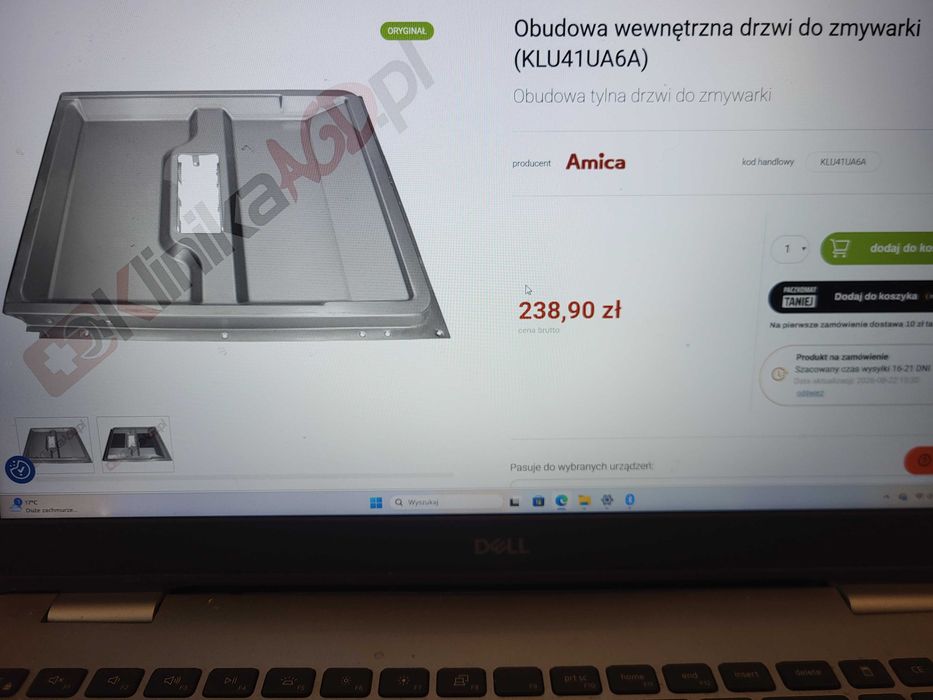 Zmywarka Amica do wymiany uszczelka