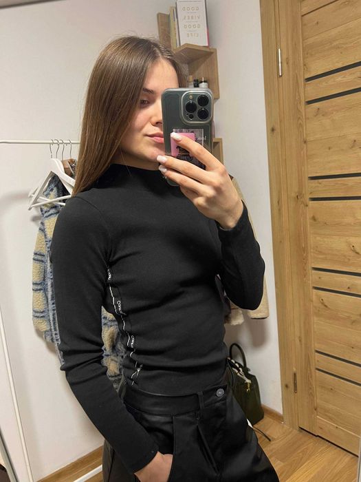 гольф / водолазка / чорний лонг calvin klein