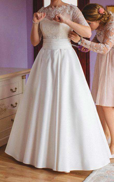 Suknia ślubna | ślub | 40 | ecru | bolerko koronkowe, koszulka