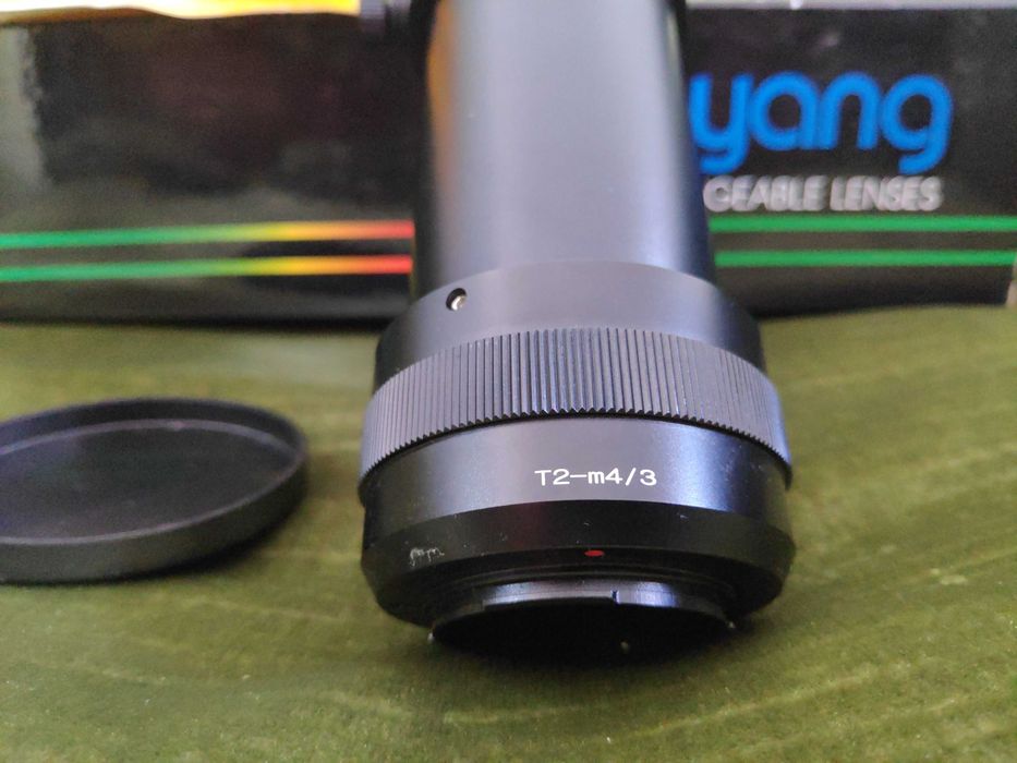 Samyang 500mm F8.0 com adaptador T2 M4/3