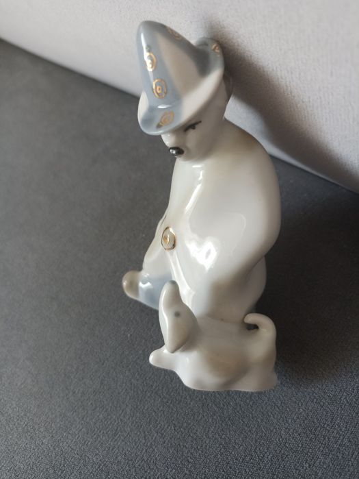 Фарфоровая статуэтка "Клоун Карандаш и собачка Клякса"