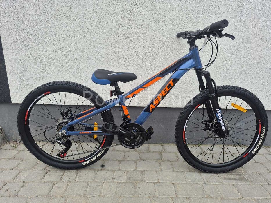 Дитячий гірський алюмінієвий велосипед для 8-12 років Crossbike 24" Aspect Рама 11" blue