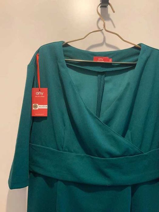 Nowa z metką elegancka kopertowa sukienka plus size 46 XXXL