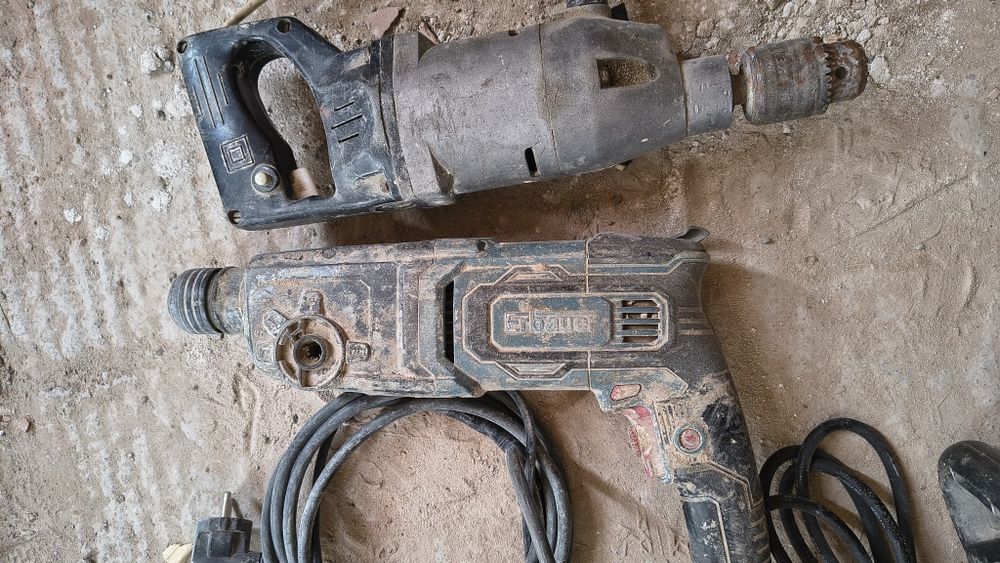 Zestaw elektronarzędzi: Makita, Parkside, Erbauer, Handy i Celma.