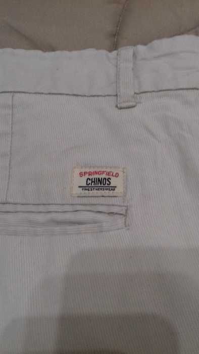 Springfield Calças Chino branco ou azul claro 42