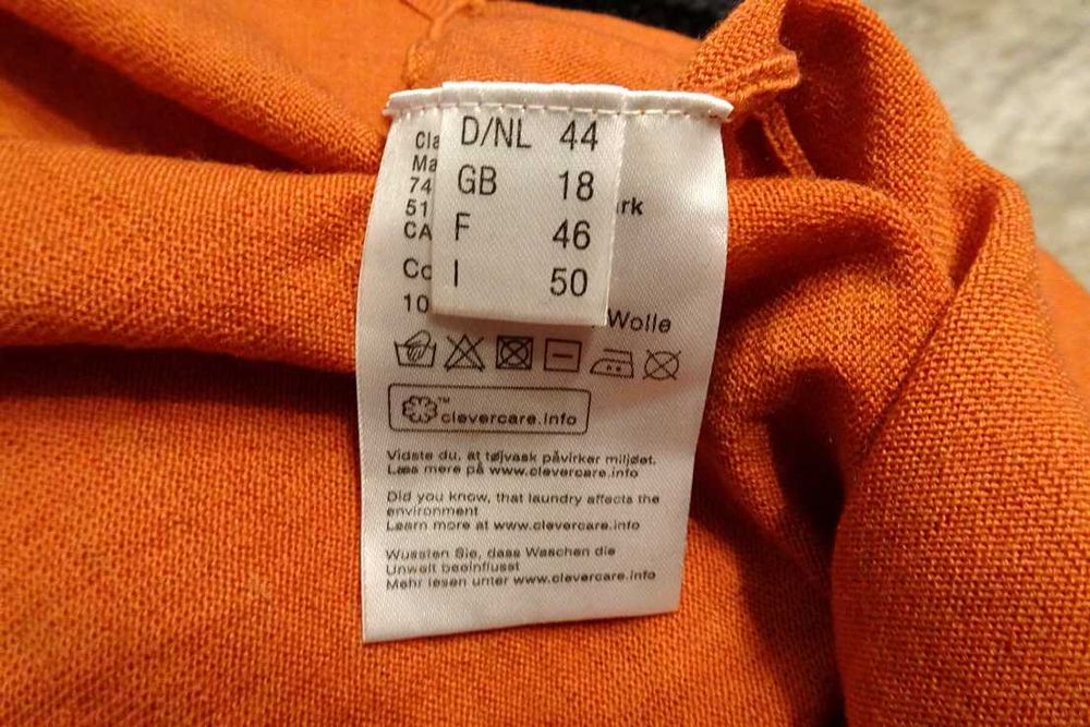 Sweter orange Claire 42 44 wełna wiosna