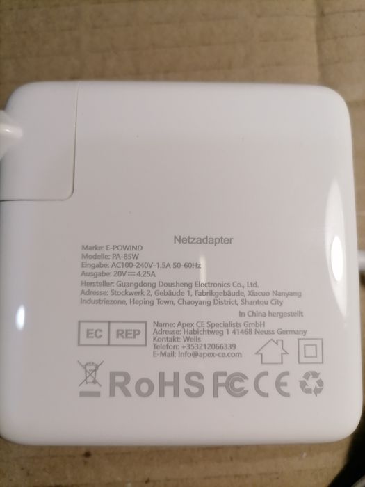 Зарядка Apple 85W 20V 4.25A Magsafe 2