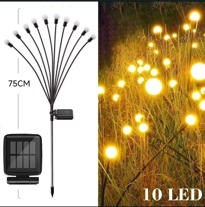 Lampa 10 LED kulki solarne