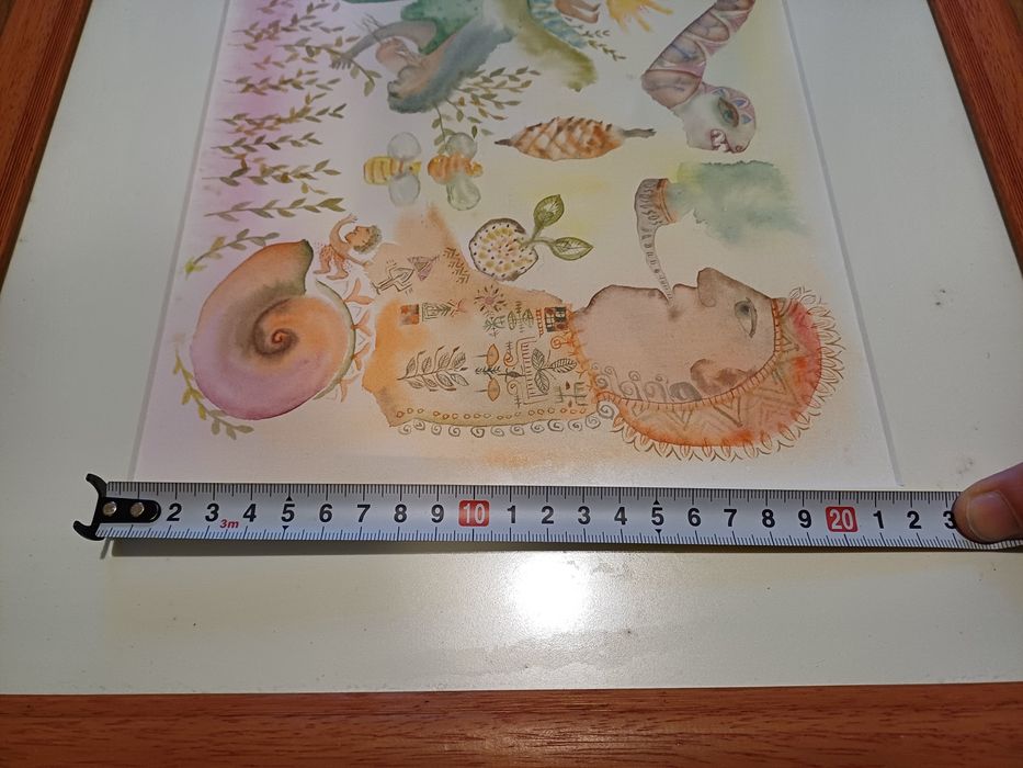 Quadro de arte abstracta de Sonia Perrone, em aguarela