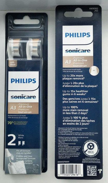 Насадки A3 All in One А3 (білі) на щітку Philips Sonicare 2шт Оригінал