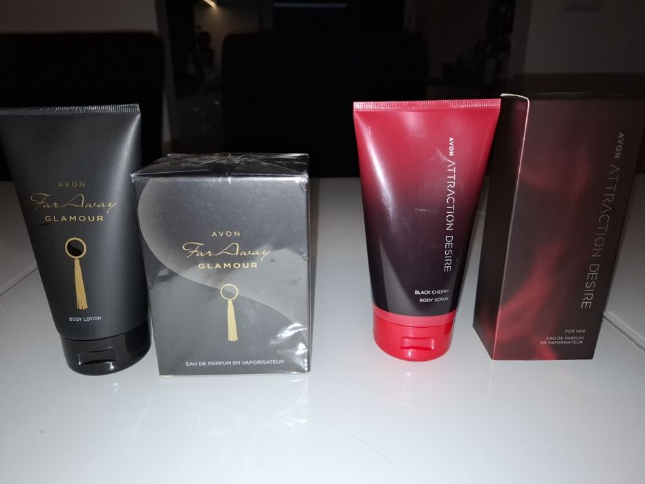 Zestaw Avon Attraction Desire + Far Away Glamour woda perfum balsam