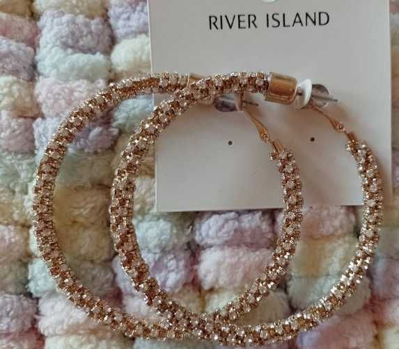 RIVER ISLAND/ Duże, Bogato zdobione kolczyki koła z Londynu, NOWE