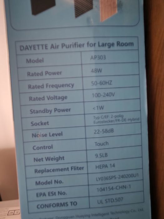 Очищувач повітря Dayette AP303 до 120м кв. Очисник