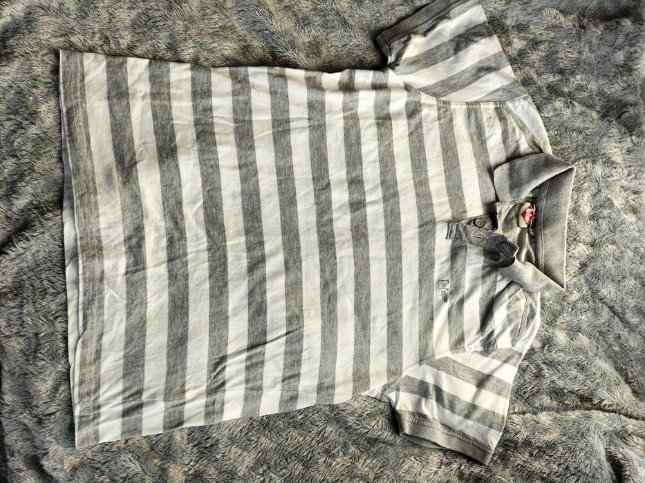 Bluzka koszulka lee Cooper s/m biało szara polo