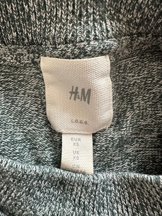 Zielony męski sweter melanżowy sweterek do pracy na codzień XS 44 H&M