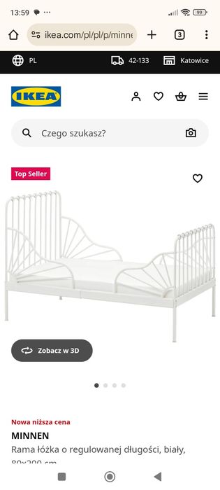 Rama łóżka Minnen Ikea dwie sztuki