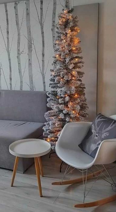 Nowa choinka slim z lampkami led 198 cm