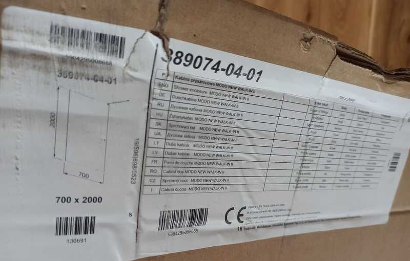 Szyba do kabiny prysznicowej 700x2000 Modo New Walk-in II
