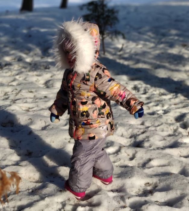 Комбинезон деми зима куртка  полукомбинезон штаны на лямках 98 см 3г