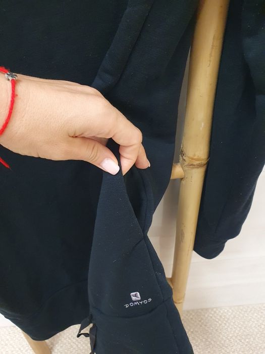 Унісекс худі/реглан подовжений з широким коміром, розмір s(44),чорний