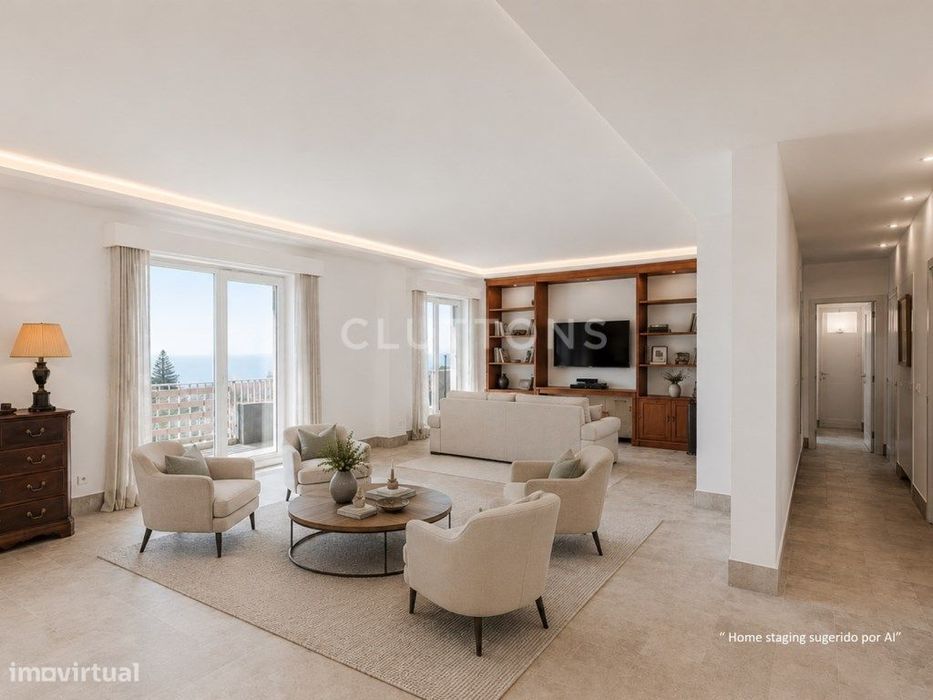 Vá a pé para a praia, Penthouse T4, Terraço e Vista Oceano, Parede