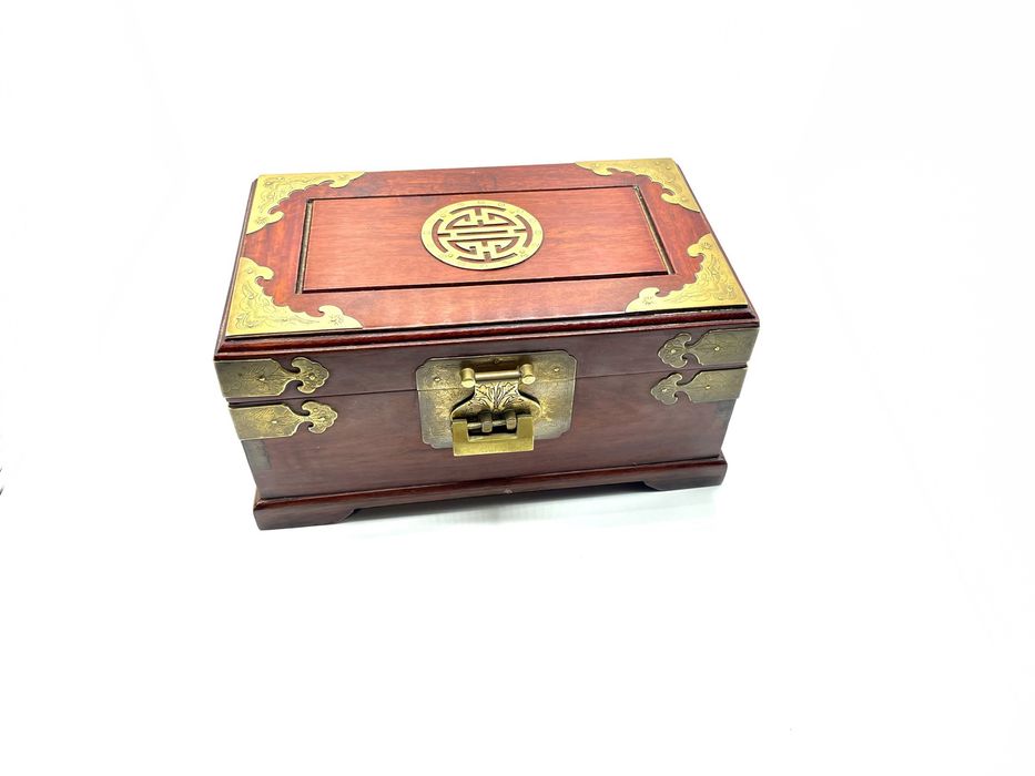 Caixa, Guarda Joias antigo chinês, oriental, pau rosa