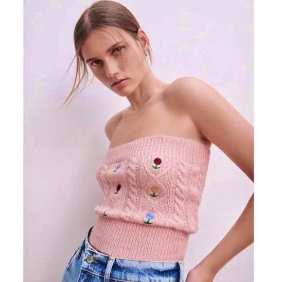 Топ вязаный zara новый