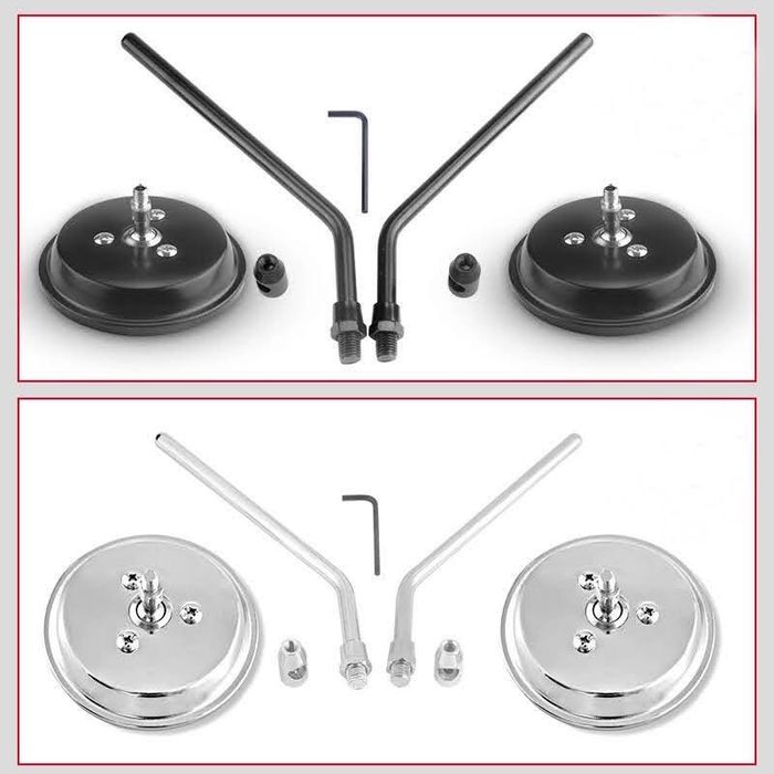 Espelhos Retrovisores Universais para Moto 10mm Redondo/Retangular