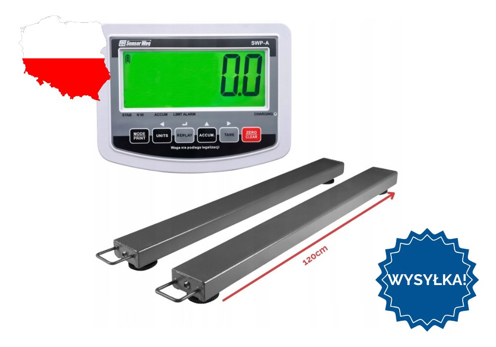 Rolnicza Waga Płozowa do Palet Gabarytowa PRZENOŚNA 3t 3000kg Wysyłka