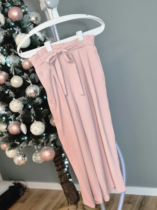 Nowe spodnie damskie eleganckie Zara Basic Collection S 36 różowe