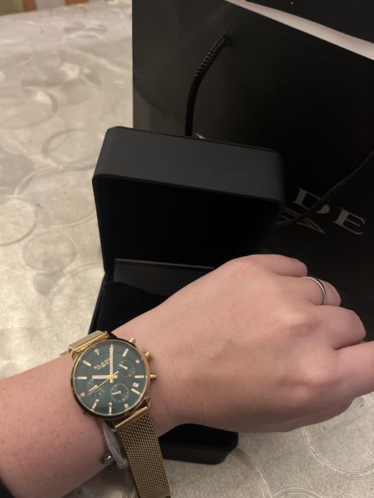 Zegarek damski Blade zielony powlekany 18K zlotem