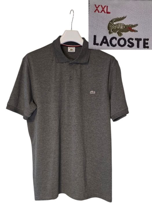 Koszulka polo męska szara- Lacoste- XXL