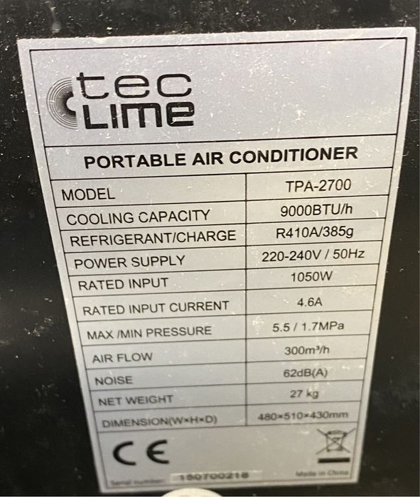 Klimatyzator przenośny Zibro Tec clime TPA2700 Klima