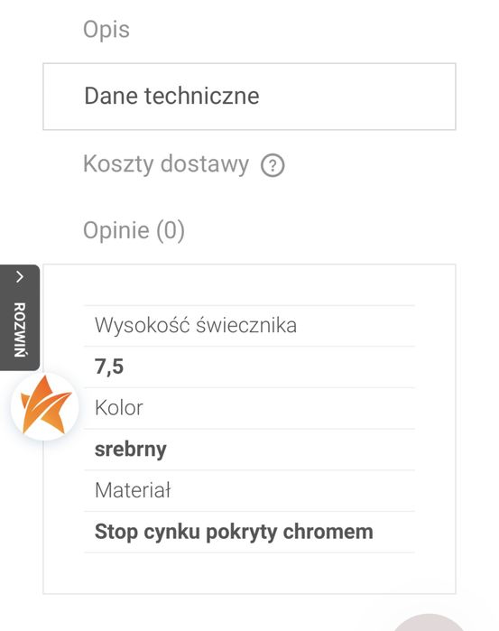 Komplet 14 srebrnych świeczników