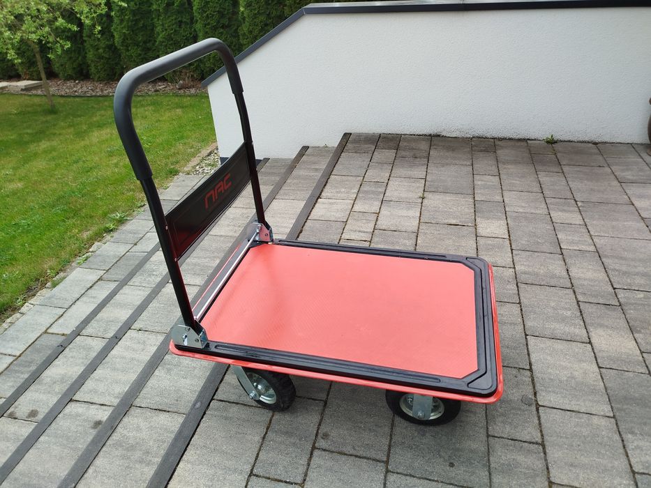 Duży Wózek transportowy magazynowy 350kg koła pompowane