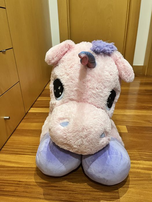 Peluche unicórnio rosa 120cm, grande