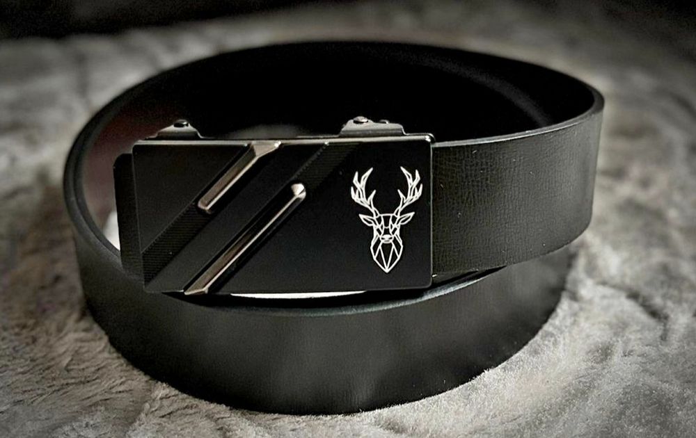 Nowy pasek męski z motywem jelenia 120cm