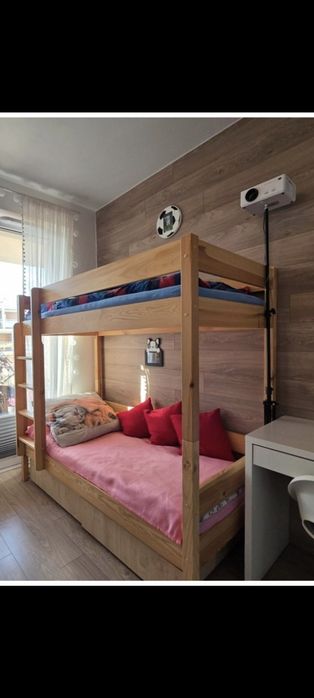 Łozko piętrowe drewniane 160x80 cm