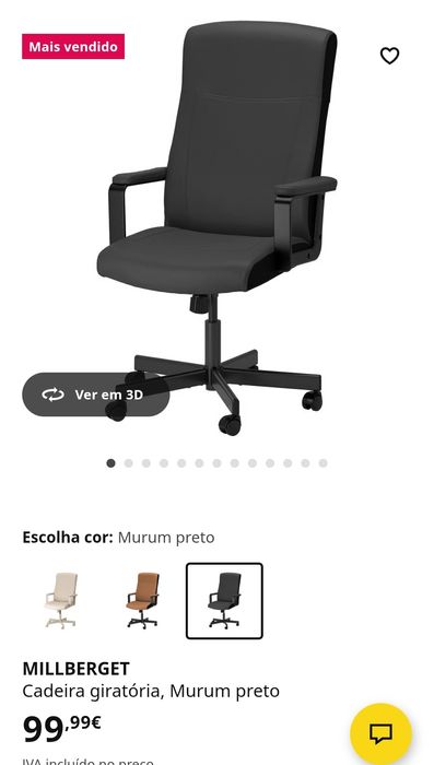 Cadeira escritório preta