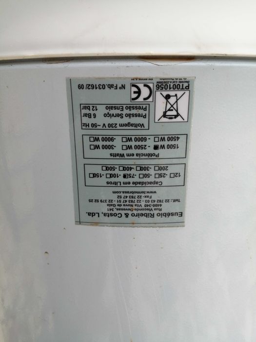 cilindro de água quente 75L