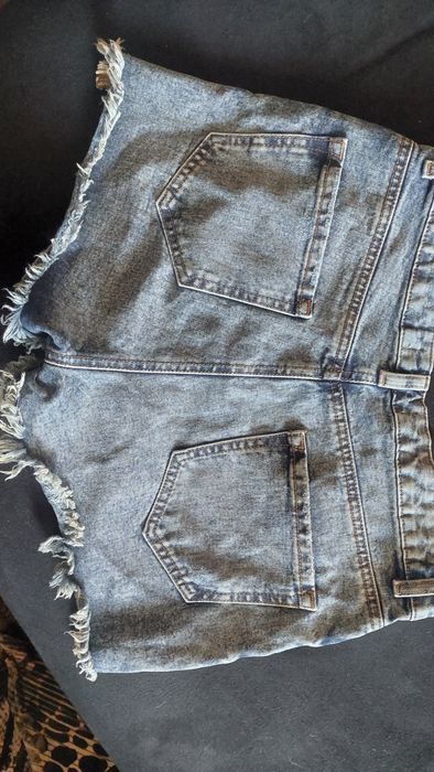 Szorty Primark 40/L wysoki stan poszarpane jeans denim na lato