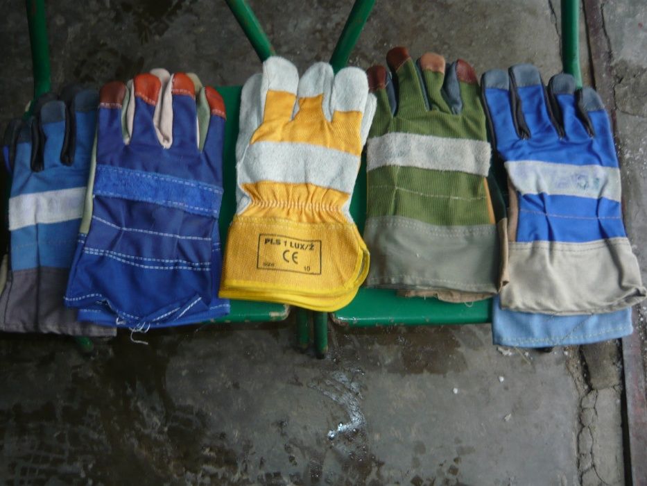 Rękawice skórzane, ocieplane, drelichowe