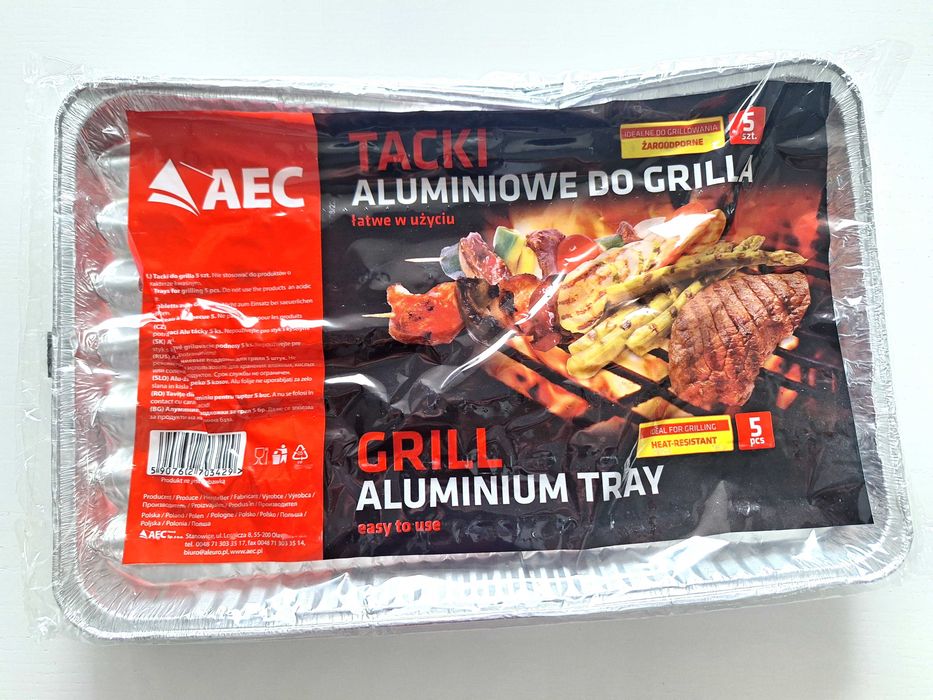 Tacki do grilla aluminiowe 5 sztuk NOWE