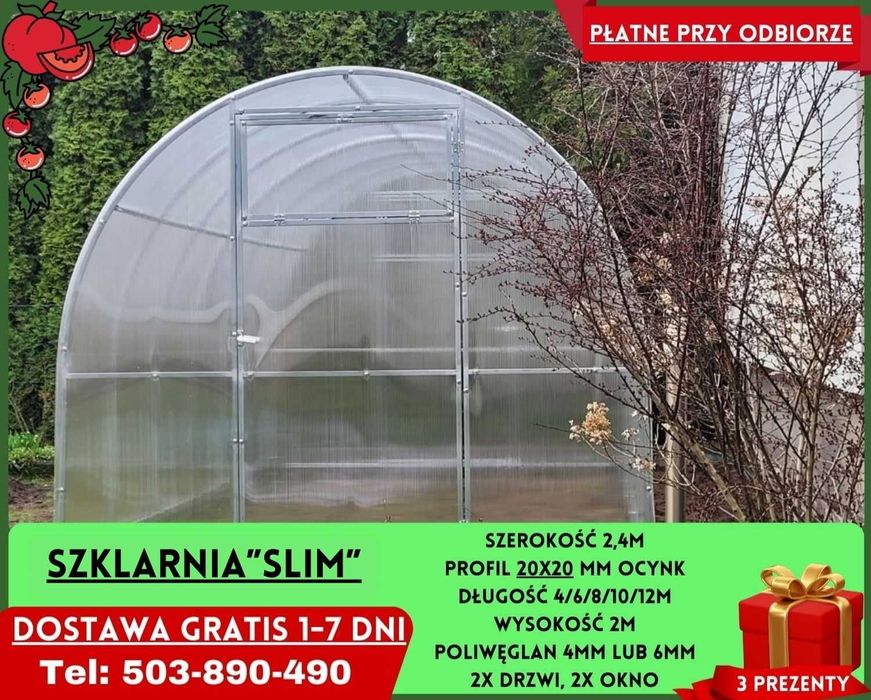 Szklarnia Ogrodowa 3x4m poliwęglan 4/6 mm Sprzedam Gratisy Gryfice